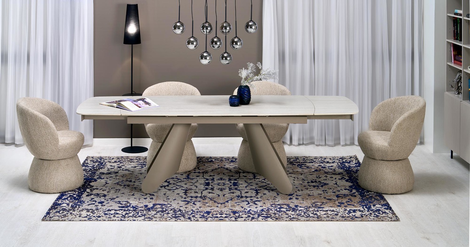 Table a manger travertin extensible